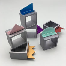 David Tisdale c. 1980s Multi-Colored Postmodern Anodized Aluminum Napkin Rings