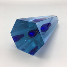 Faceted Glass Obelisk by Cenedese Murano in Blue with Cobalt Inclusion