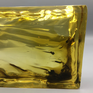 Luciano Gaspari for Salviati Large Biomorphic Free-form Amber Glass Tray Bowl