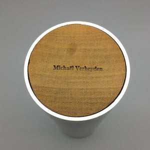Large Michael Verheyden Brushed Aluminum and Walnut Prototype Filtre Vase