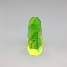 Cenedese Murano c. 1950 Bright Uranium Yellow Green Glass Obelisk With Inclusion