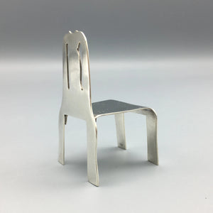 Sterling Silver Robert Venturi 'Queen Anne' Miniature Architectural Chair for Acme Studios