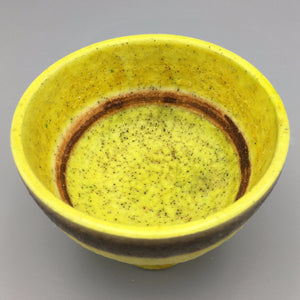 Guido Gambone Chartreuse Yellow Footed Ceramic Chalice Vessel