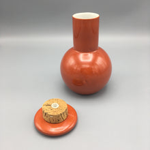 Kenji Fujita for Freeman Lederman c. 1960 Mid Century Cinnabar Red Porcelain Decanter