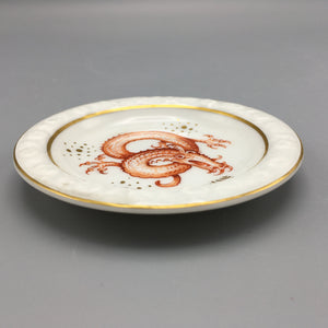Six Unique c. 1920 Aesthetic Hand Painted Rosenthal Bavaria Ryong Dragon Coaster Trays