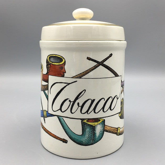 Piero Fornasetti for Bucciarelli Milano c. 1950 Tobacco Jar Box