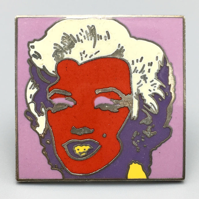 Andy Warhol Vintage Cloisonné Enamel Marilyn Monroe Red Pin