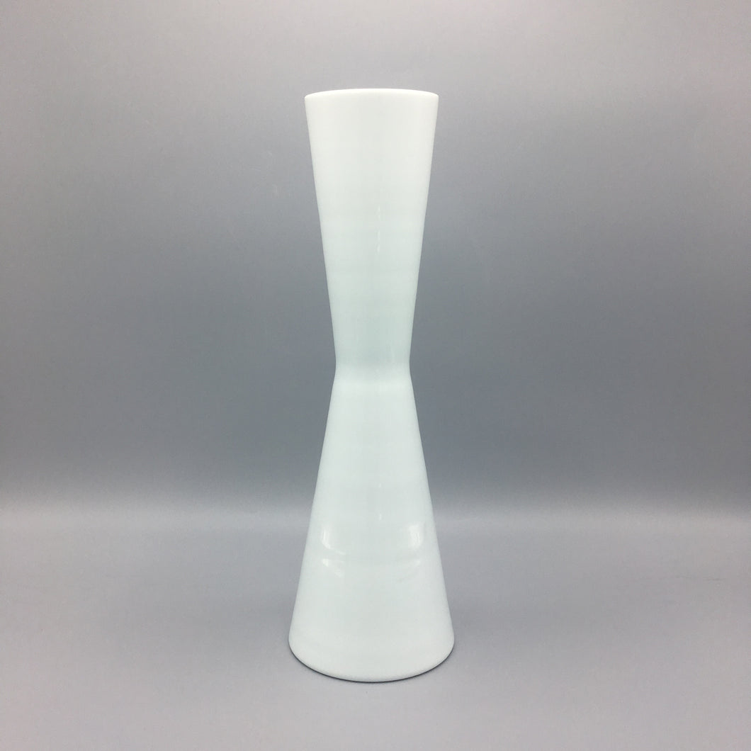 Balboa Vintage 1960s Minimalist White & Clear Cased Murano Glass Vase