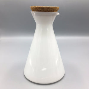 Cased Clear & White Glass Decanter with Cork Top