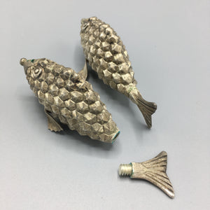 Hector Aguilar Handwrought Sterling Silver Fish Salt & Pepper Shakers