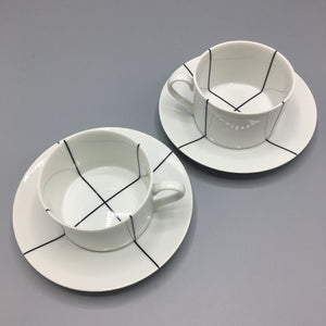 Richard Meier Swid Powell Minimalist Signature Black Cup & Saucer Set (8 pc)