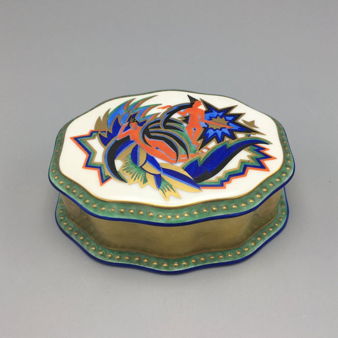 Kurt Wendler c. 1925 'Indra' Art Deco Porcelain Box for Rosenthal