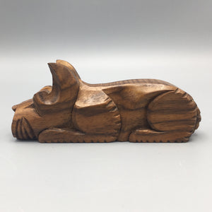 Laszlo Hoenig Antique 1930s LAHO Art Deco Hand Carved Wooden Terrier Dog Figure
