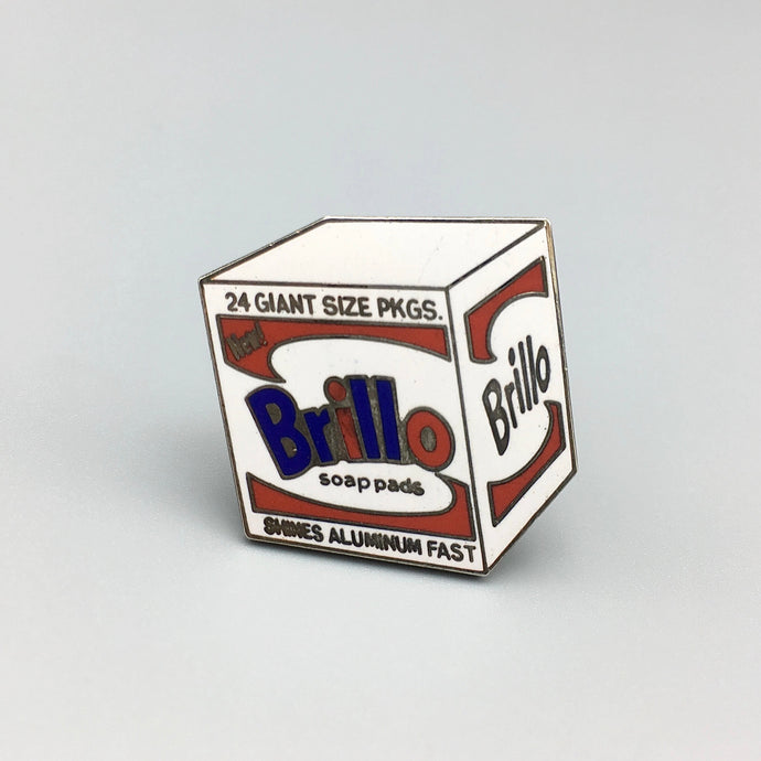 Andy Warhol Silver Plate Cloisonne Enamel 'Brillo Box' Brooch for ACME