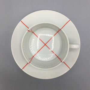 Richard Meier Swid Powell Minimalist Signature Red Cups & Saucers (8pc)