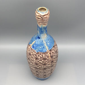 Guido Gambone Mid-Century Modern Blue Ceramic Vessel