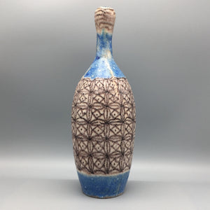 Guido Gambone Mid-Century Modern Blue Ceramic Vessel