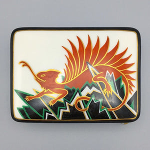 Kurt Wendler Antique 1920s Fantasy Red Dragon Jazz Age Porcelain Box