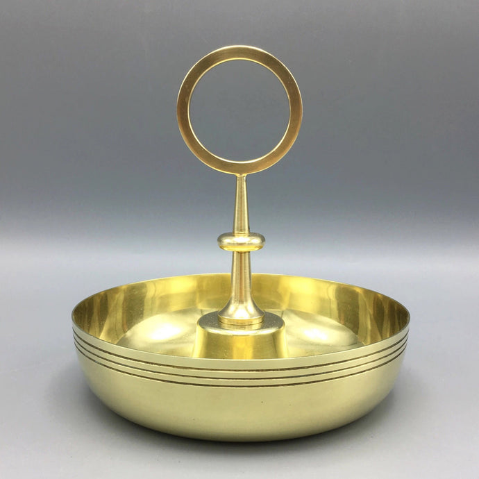 Nut Bowl with Handle in Brass by Tommi Parzinger for Dorlyn Silversmiths