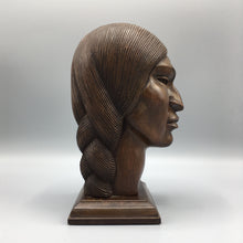 Hand Carved Wooden Native American Bust